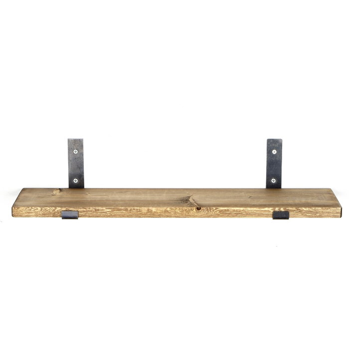 Hanah Home Estantería Decorativa de Pared de Madera Negro y Nogal